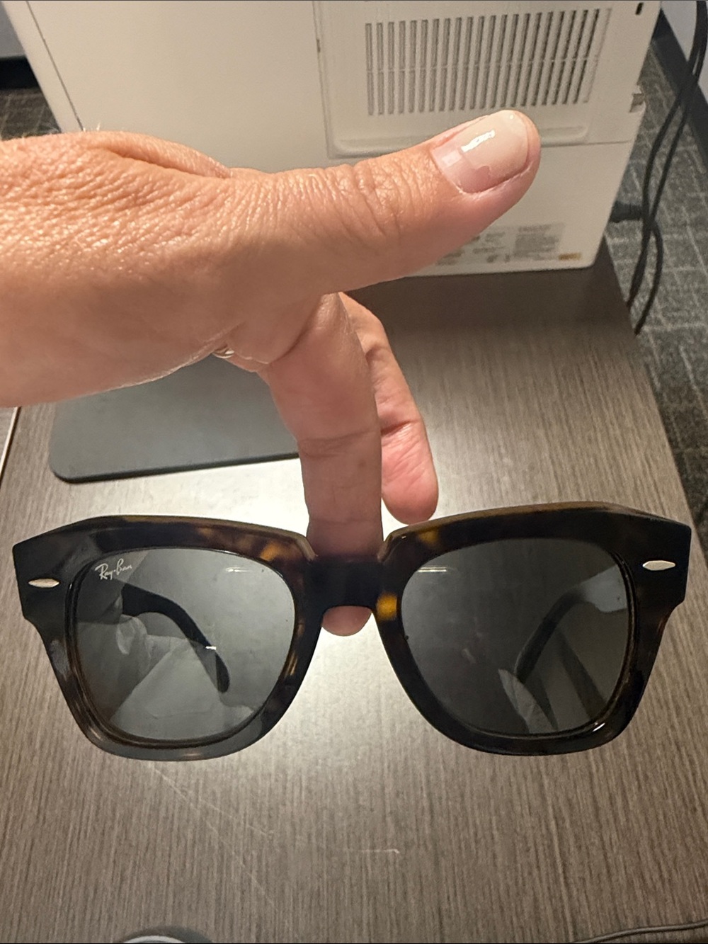 Ray-Ban Tortoise Shell Wayfarer Sunglasses with Dark Lenses
